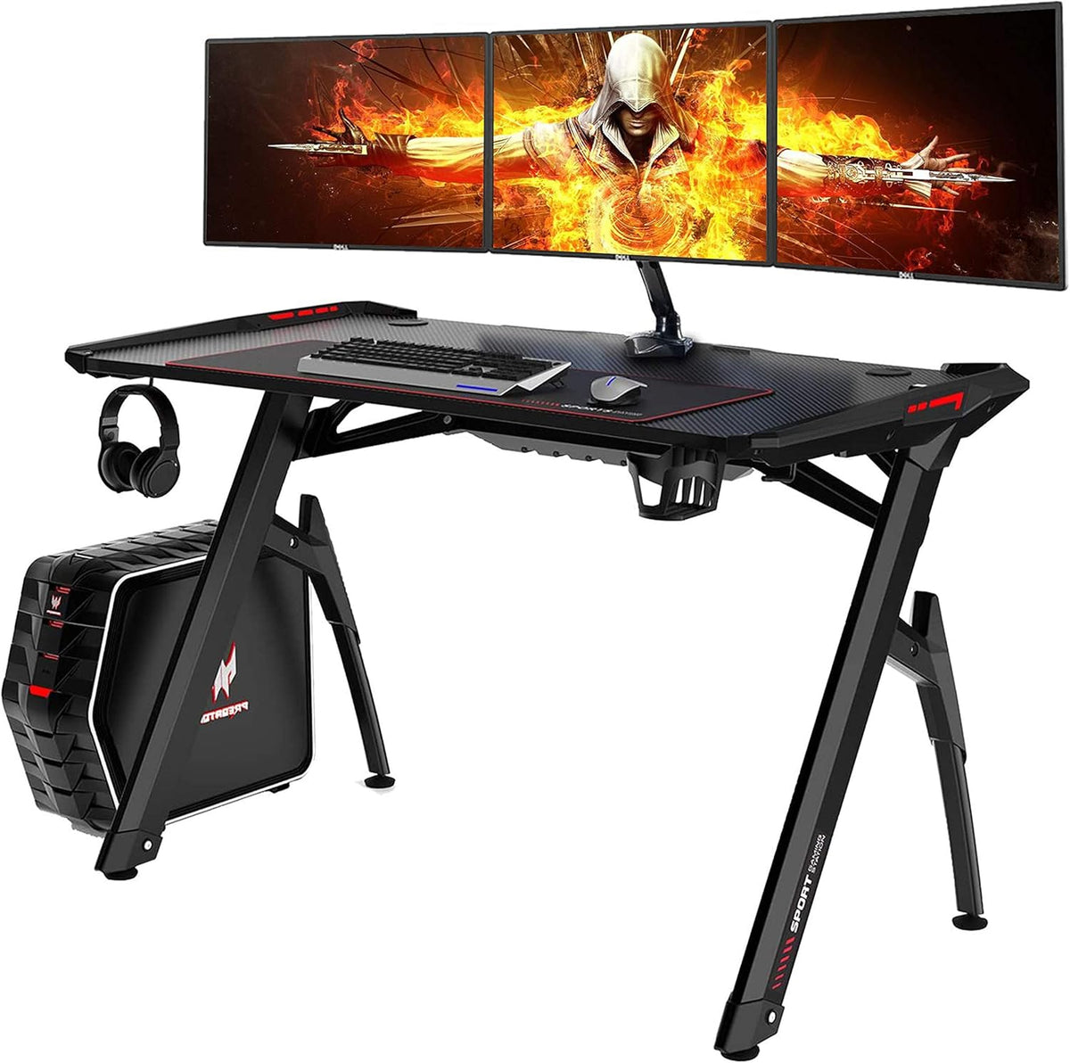 Gaming Style Desk with Cup Holder & Headphone Hook I76415