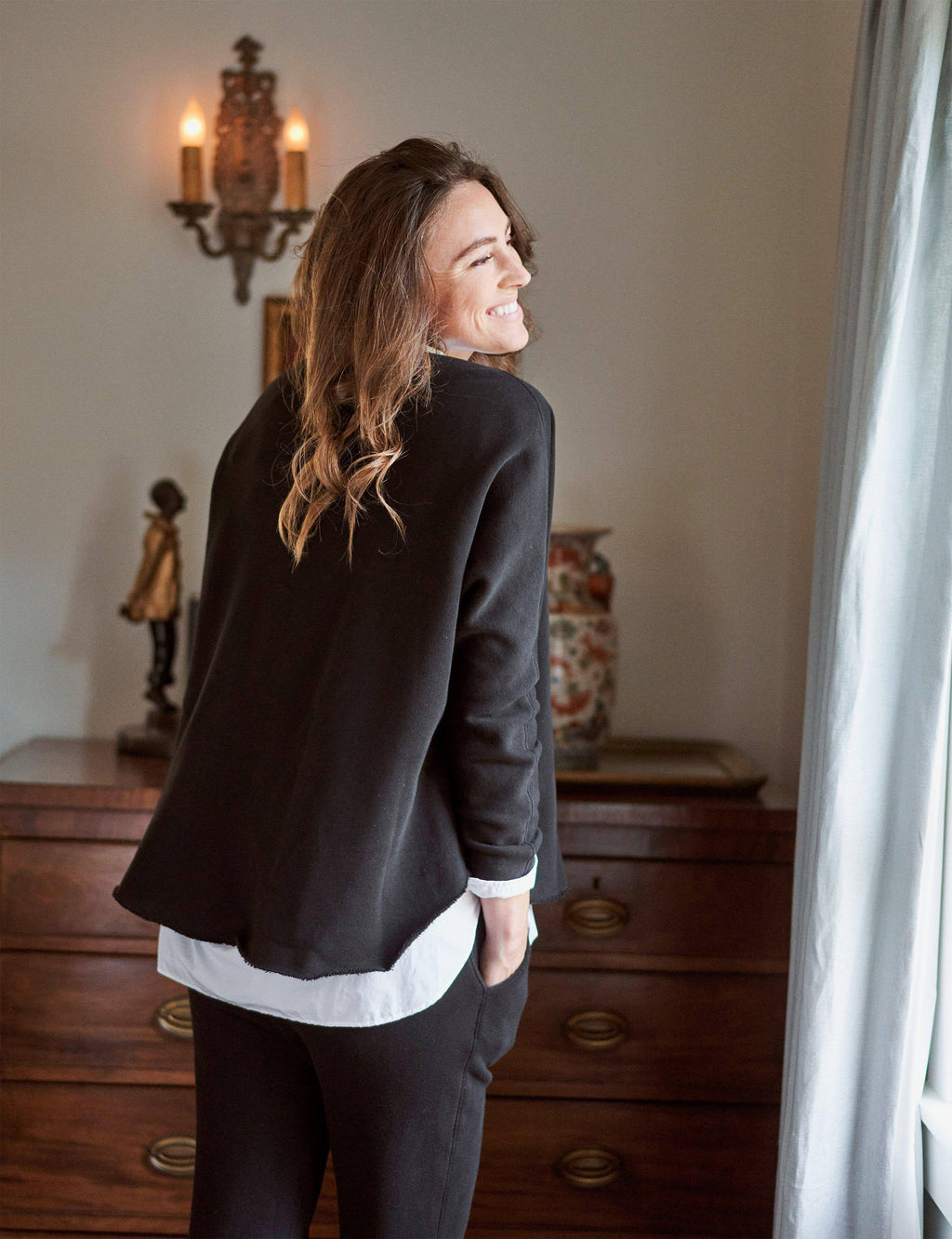 Black Fleece Long-Sleeve Capelet G24645