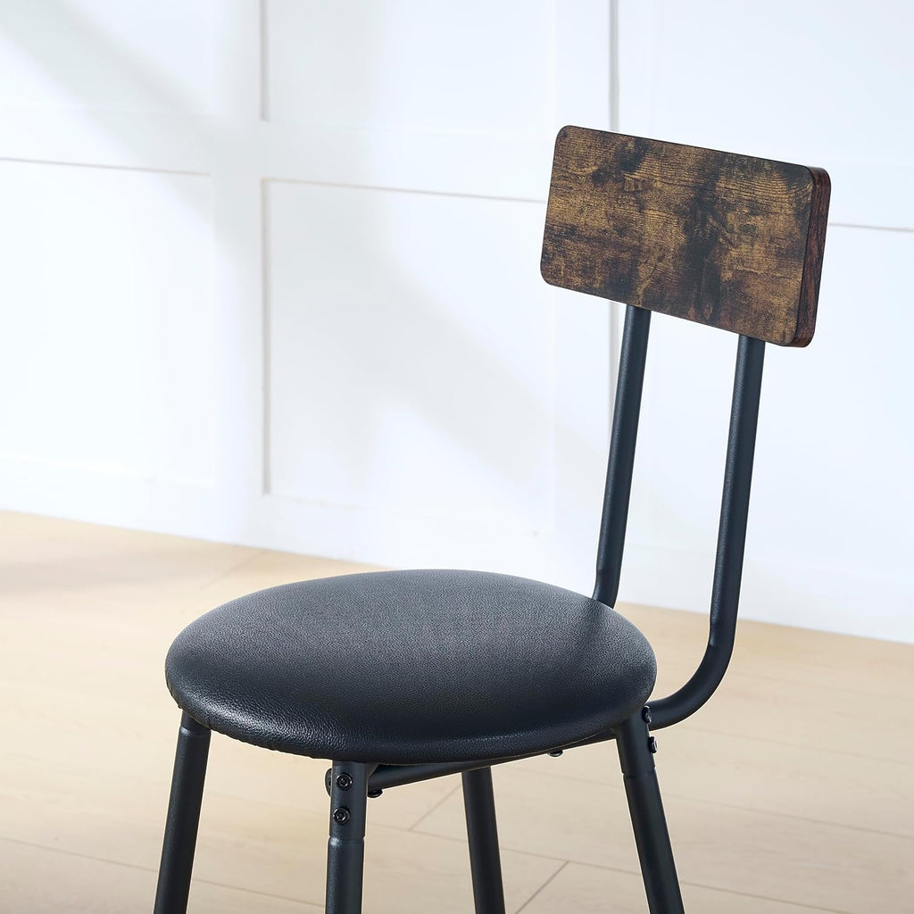 Antique Brown 3-Piece Round Bar Table with 2 Barstools Z47898