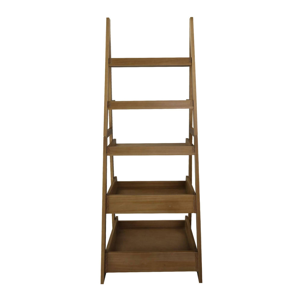 5-Shelf Gray Ladder Bookcase X7429