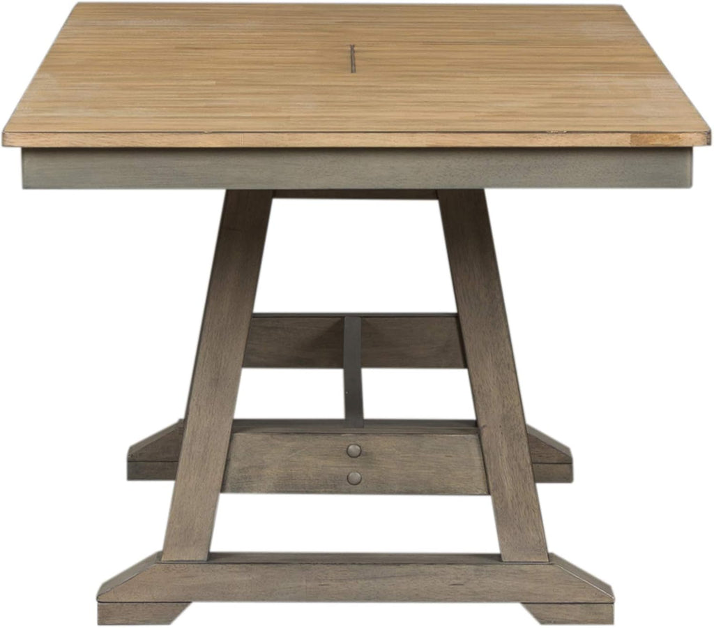 Gray 7 Piece Trestle Table Set O809150