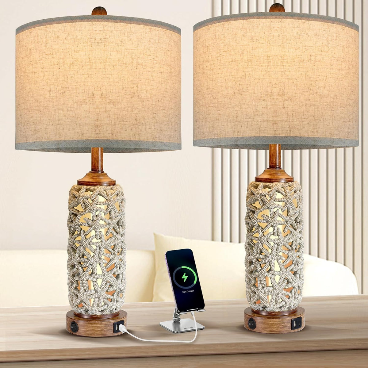 26.5'' Tall Table Lamp with Dual USB Port H25246
