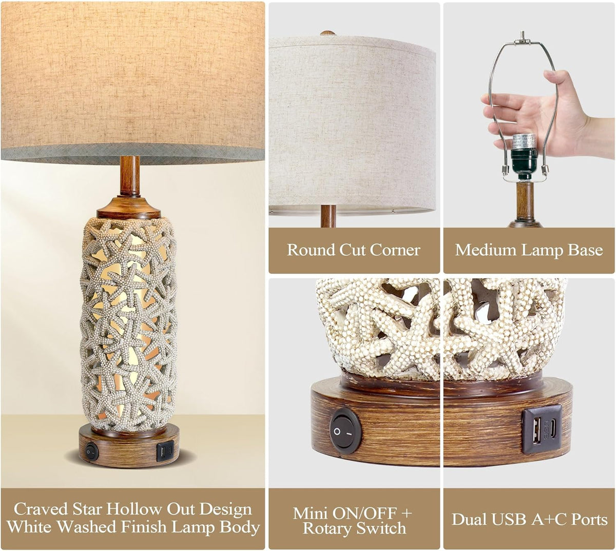 26.5'' Tall Table Lamp with Dual USB Port H25246