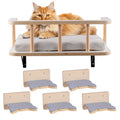 Natural Wood Cat Wall Shelves with 5 Steps P62209