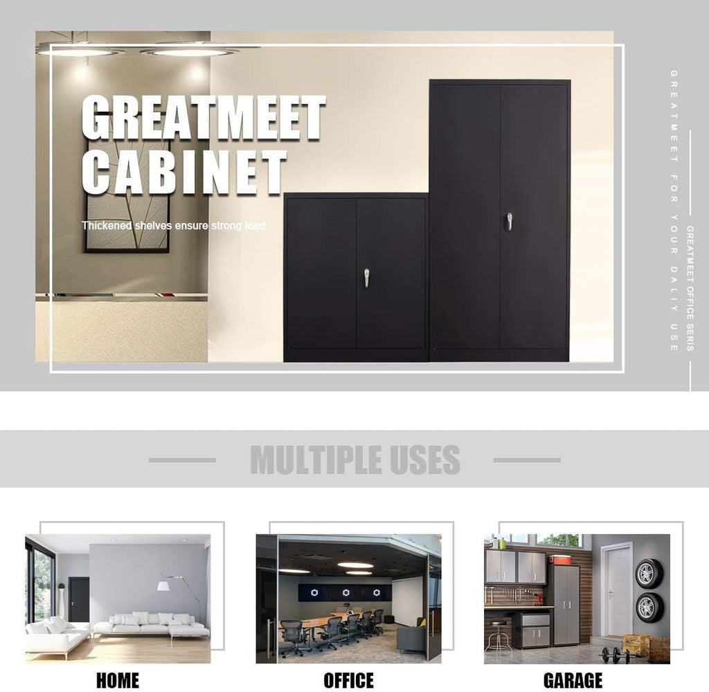 Metal Storage Cabinet with 2 Doors and 5 Shelves F997