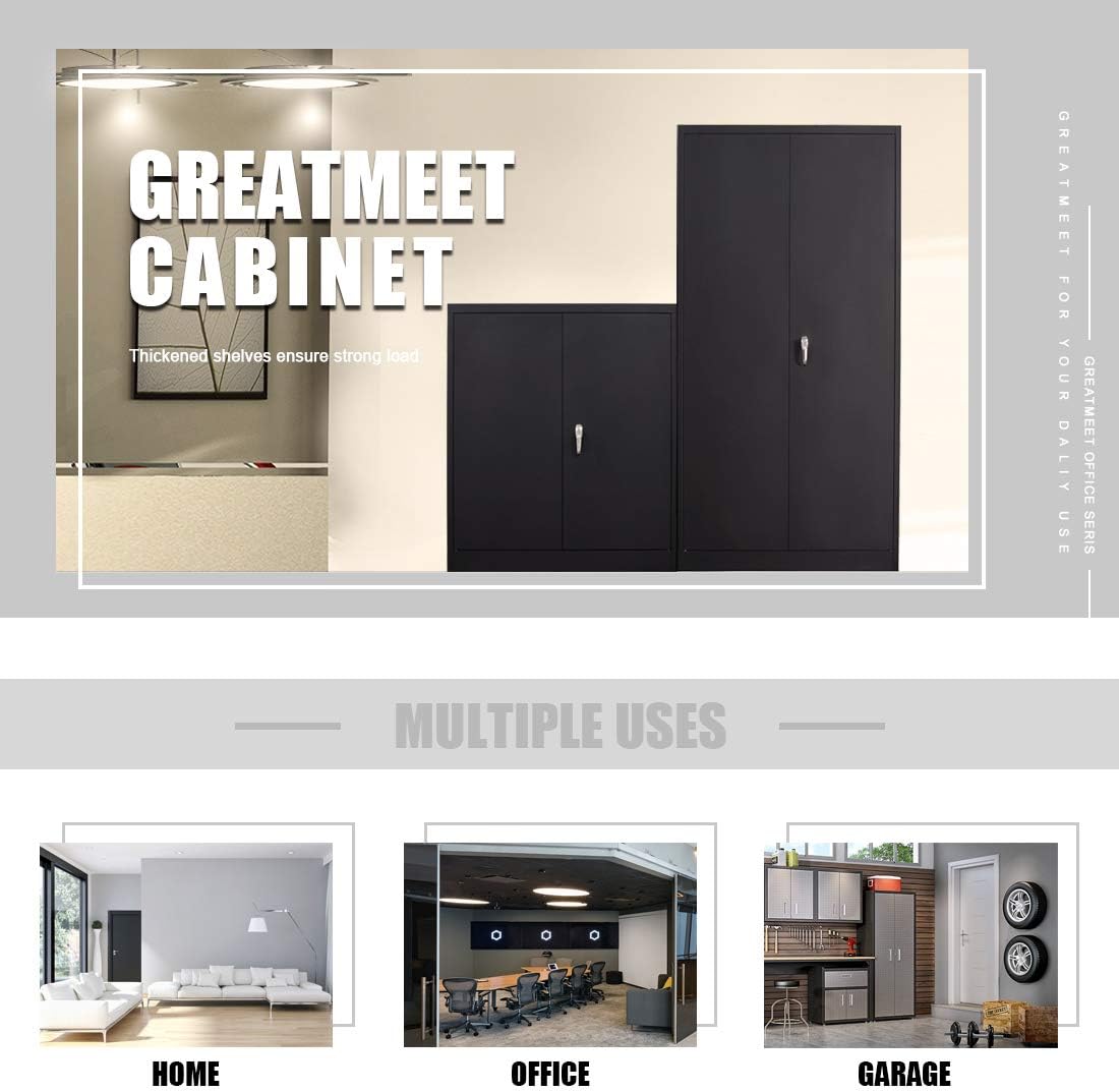 Metal Storage Cabinet with 2 Doors and 5 Shelves F997