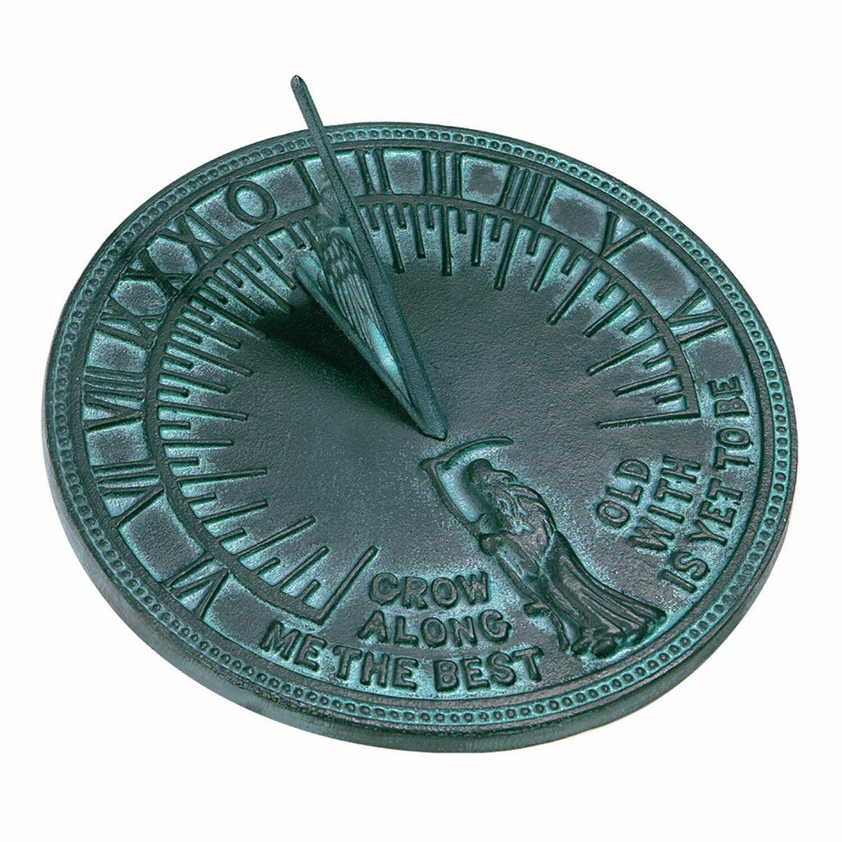 Cast Iron Sundial with Verdigris Highlights K98631