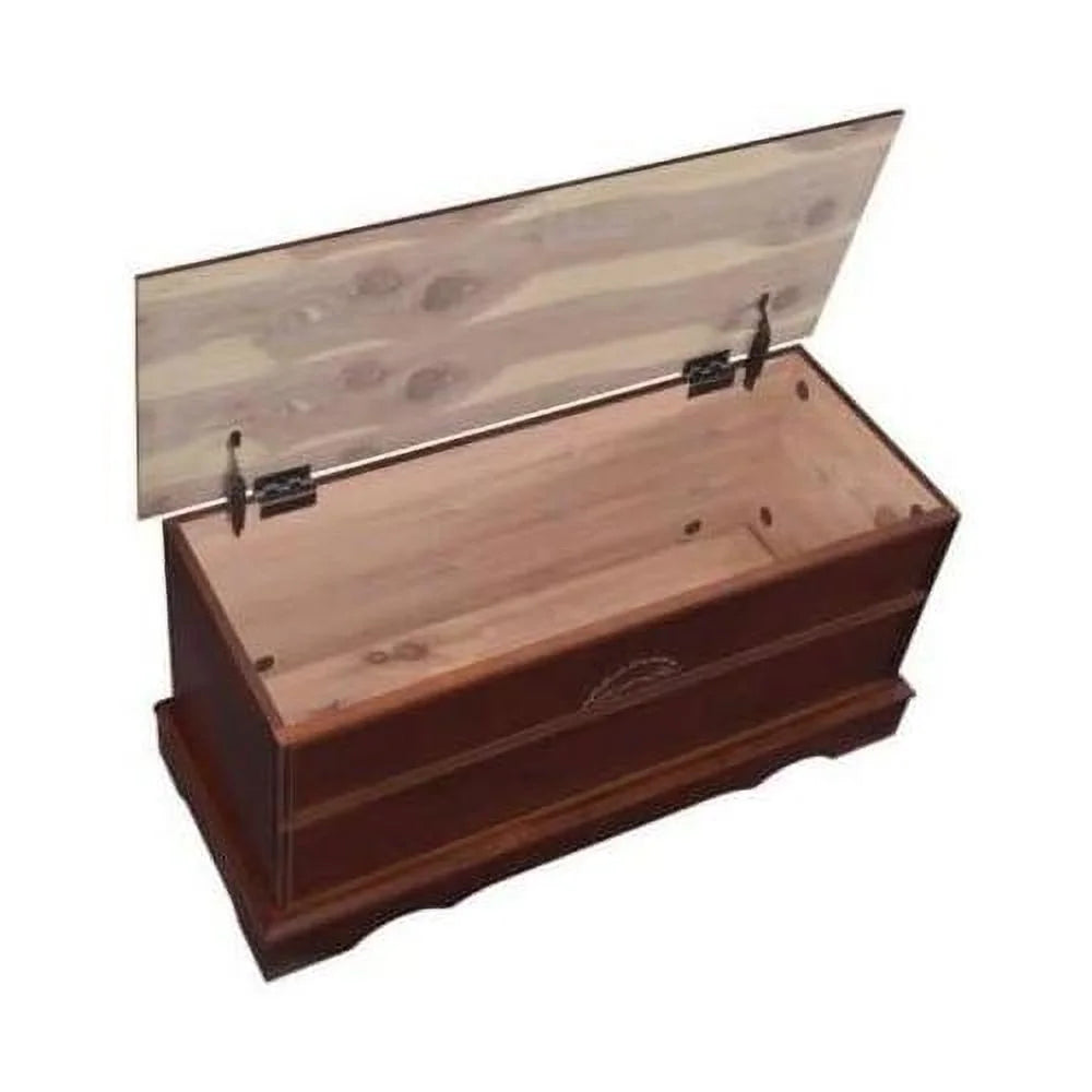 Warm Brown Cedar Lined Wood Storage Blanket Chest Trunk M834