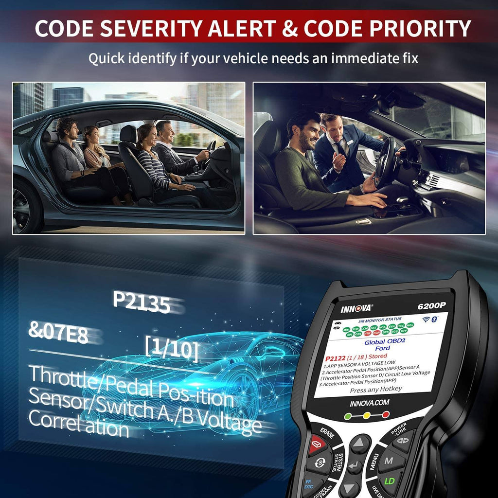 ABS Srs OBD2 Scanner Code Reader with Battery Reset Oil Light Reset X316074
