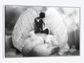 Framed Canvas Art White Floating Frame Angel Wings B1536