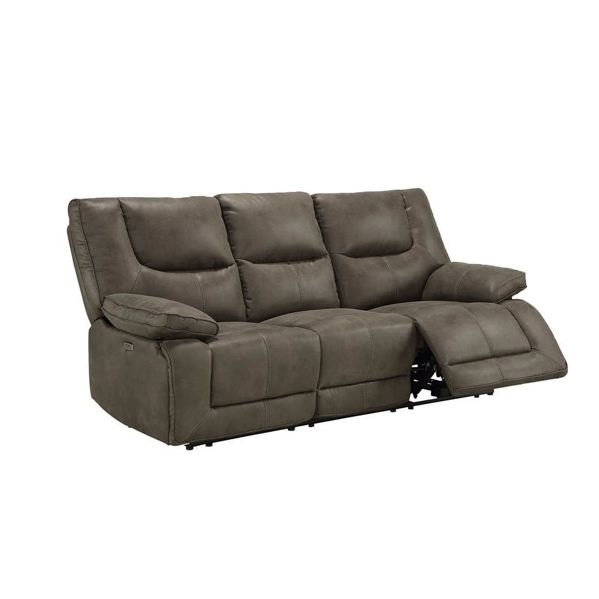Gray Leather-Aire Power Reclining Sofa D57999