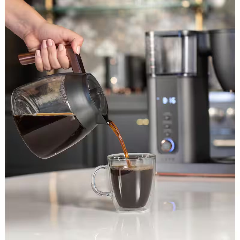 10 Cup Matte Black Drip Coffee Maker with Glass Carafe S205469