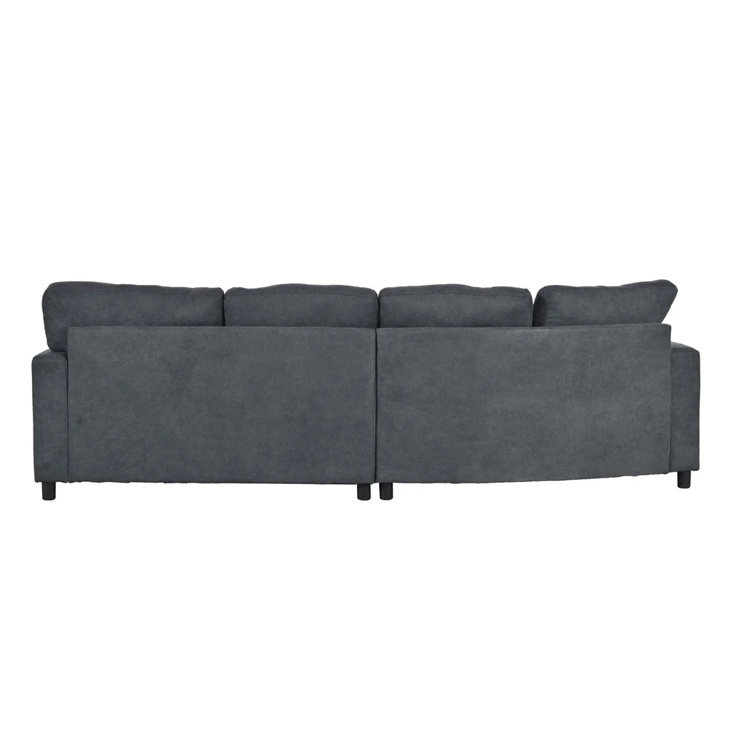Gray 3 Seat Upholstered Sectional Sofa with Pillows E776738