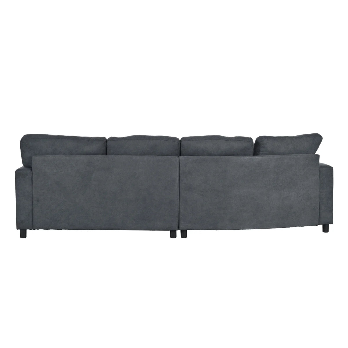 Gray 3 Seat Upholstered Sectional Sofa with Pillows E776738