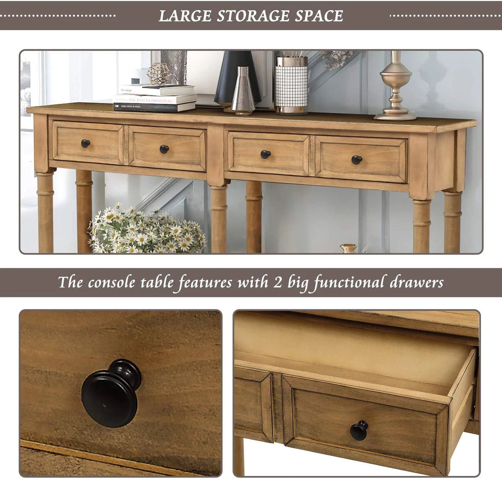 Console Table with Drawers and Shelf J950
