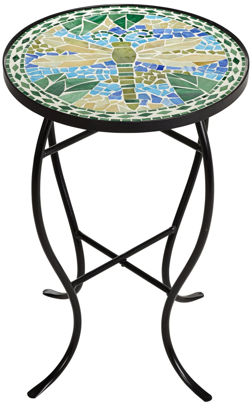 Black Round Outdoor Accent Side Table 14" Wide Q3811