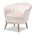 Light Beige Seashell Shaped Accent Chair C226