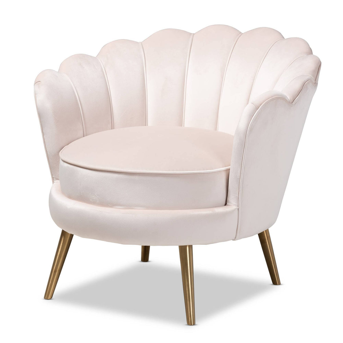 Light Beige Seashell Shaped Accent Chair C226