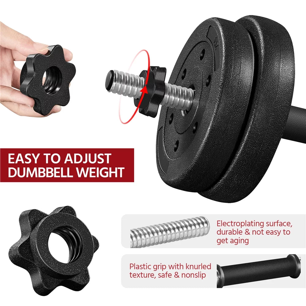 66 Lb. Adjustable Dumbbell Set Black F43546