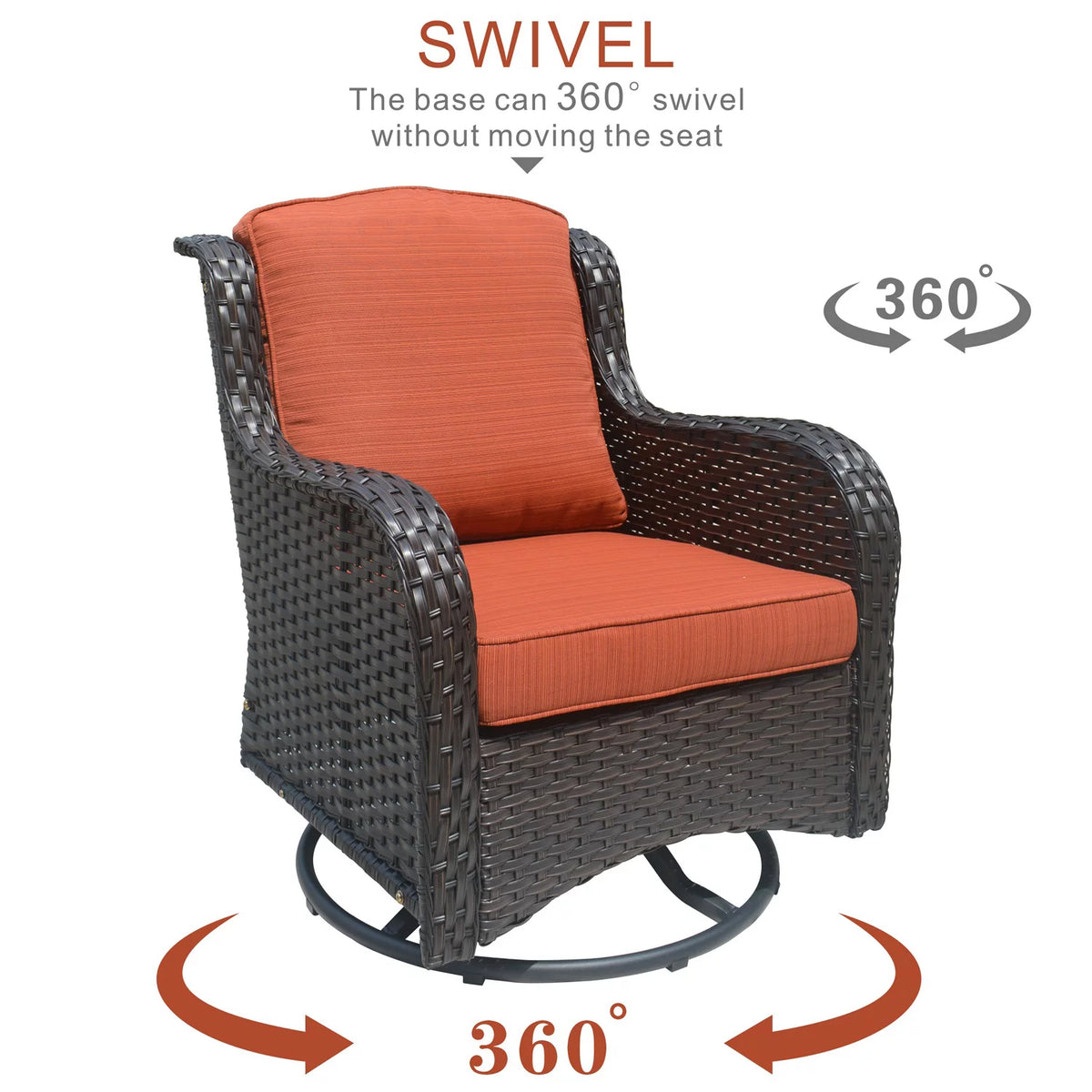 7 Pieces Wicker Metal Frame Patio Furniture Set with Fire Pit Table Z215