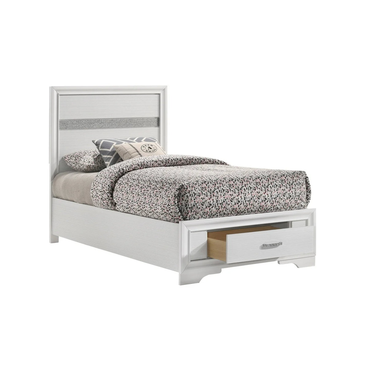 Twin Size Panel Bed with 2 Storage Drawers L149