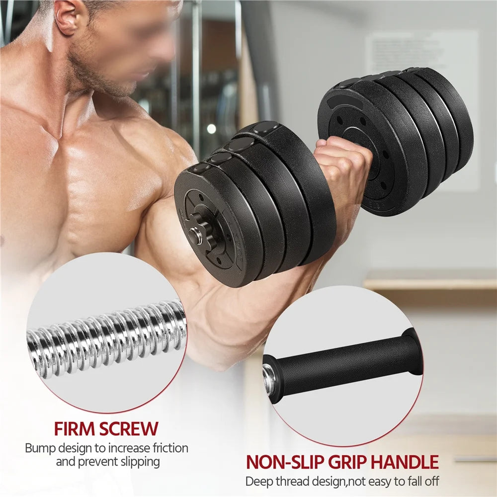 66 Lb. Adjustable Dumbbell Set Black F43546