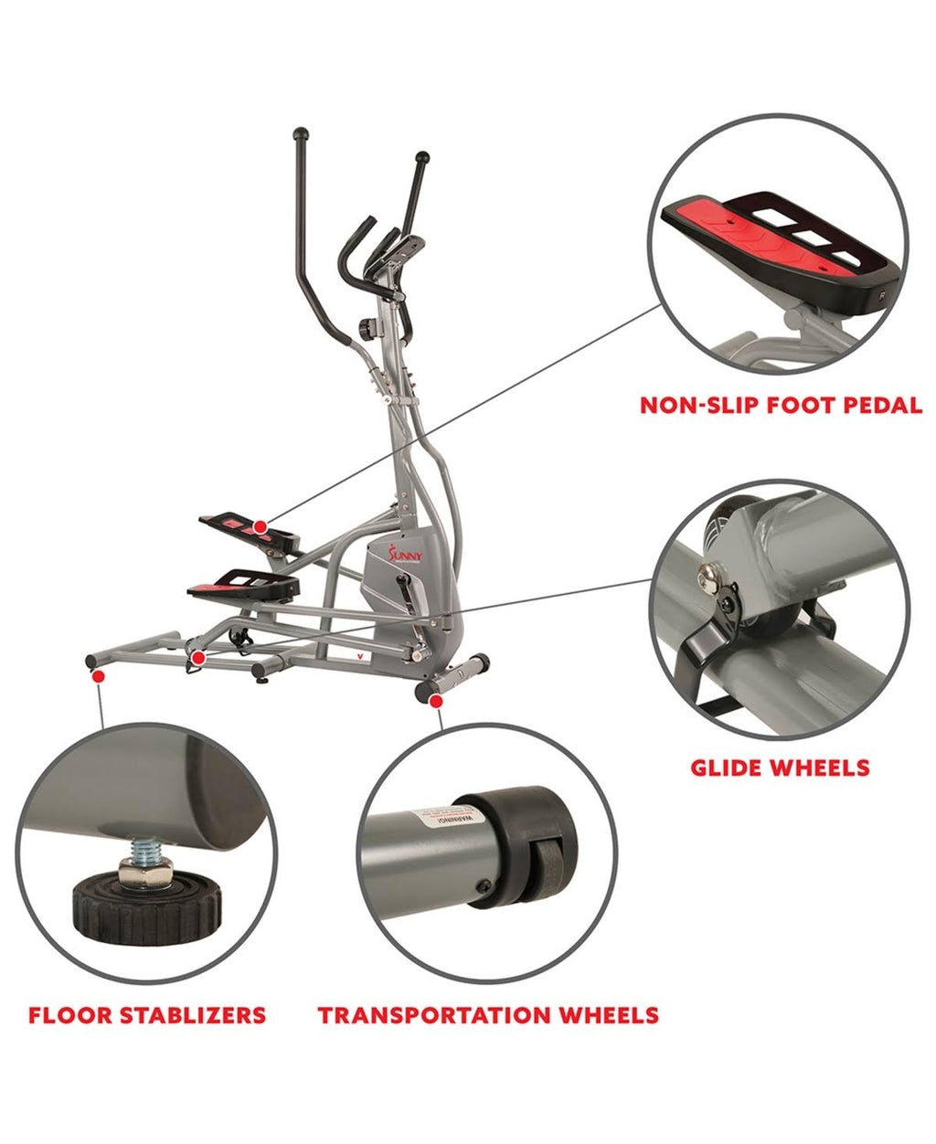 Gray Magnetic Elliptical Trainer B3841