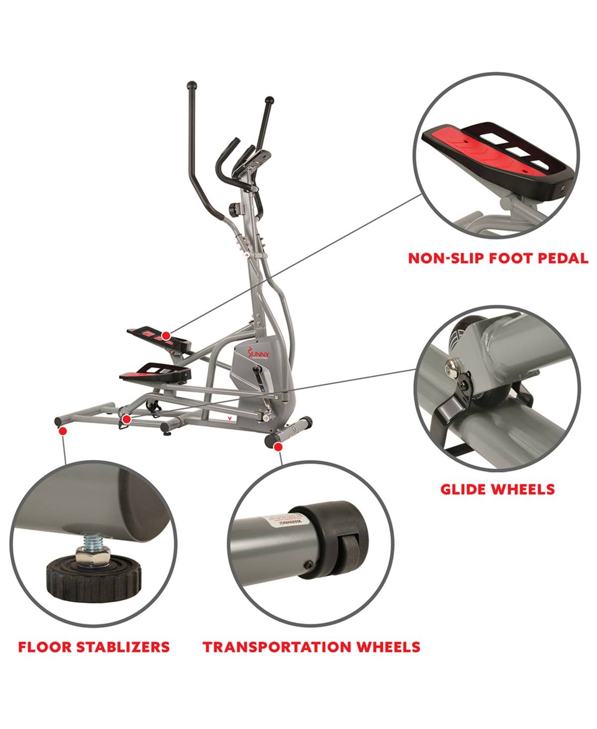 Gray Magnetic Elliptical Trainer B3841