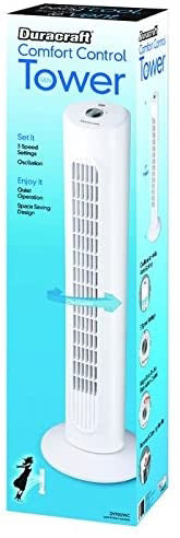 White 3-speed Tower Fan D34724