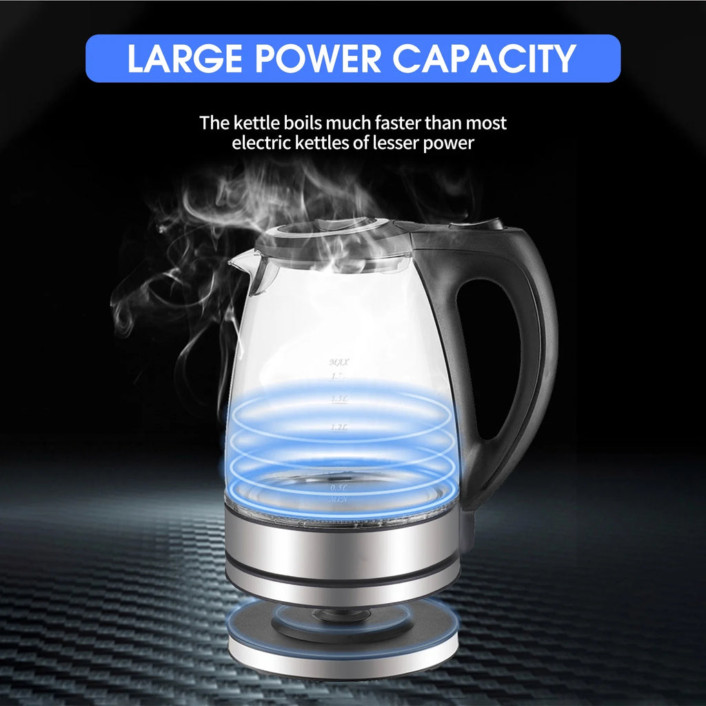Electric Kettle 1.7L Glass with Auto Shut-Off Q771