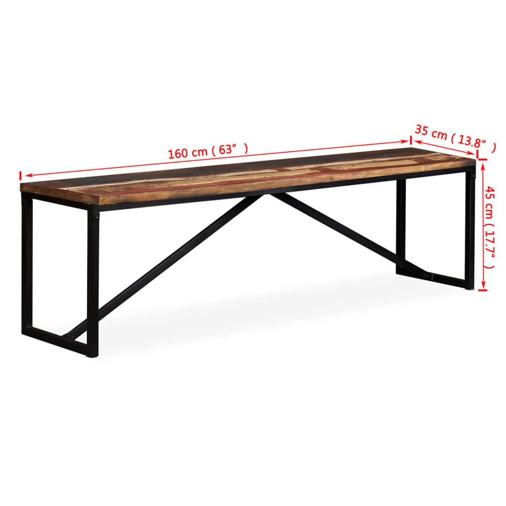 Solid Reclaimed Wood Bench J529891