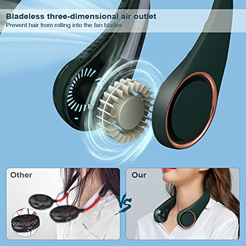 Portable Rechargeable Bladeless Neck Fan 3 Speed 4000 mAh White Q955758