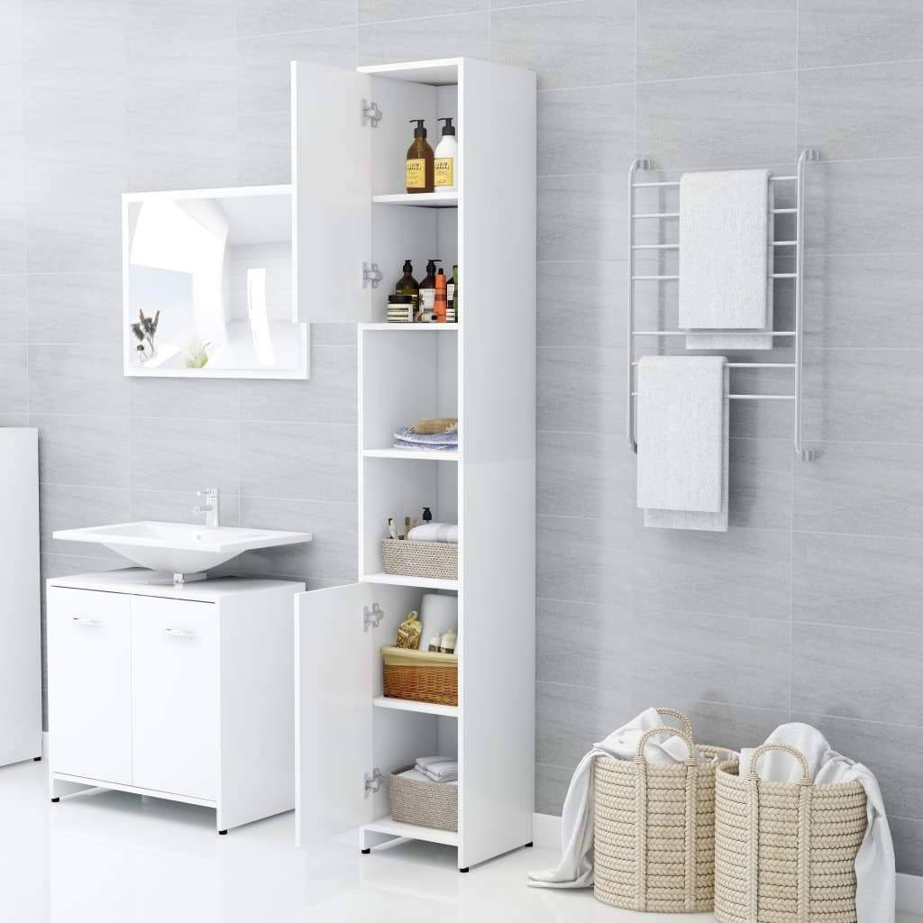 Gray Chipboard Bathroom Cabinet C252