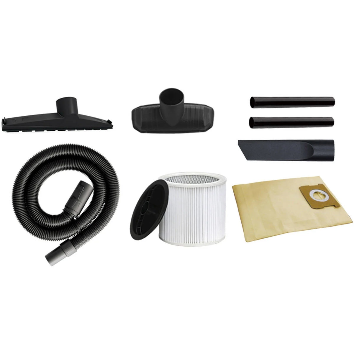8 gal Stainless Steel Wet Dry Vacuum with Hose and Tool Storage J457013