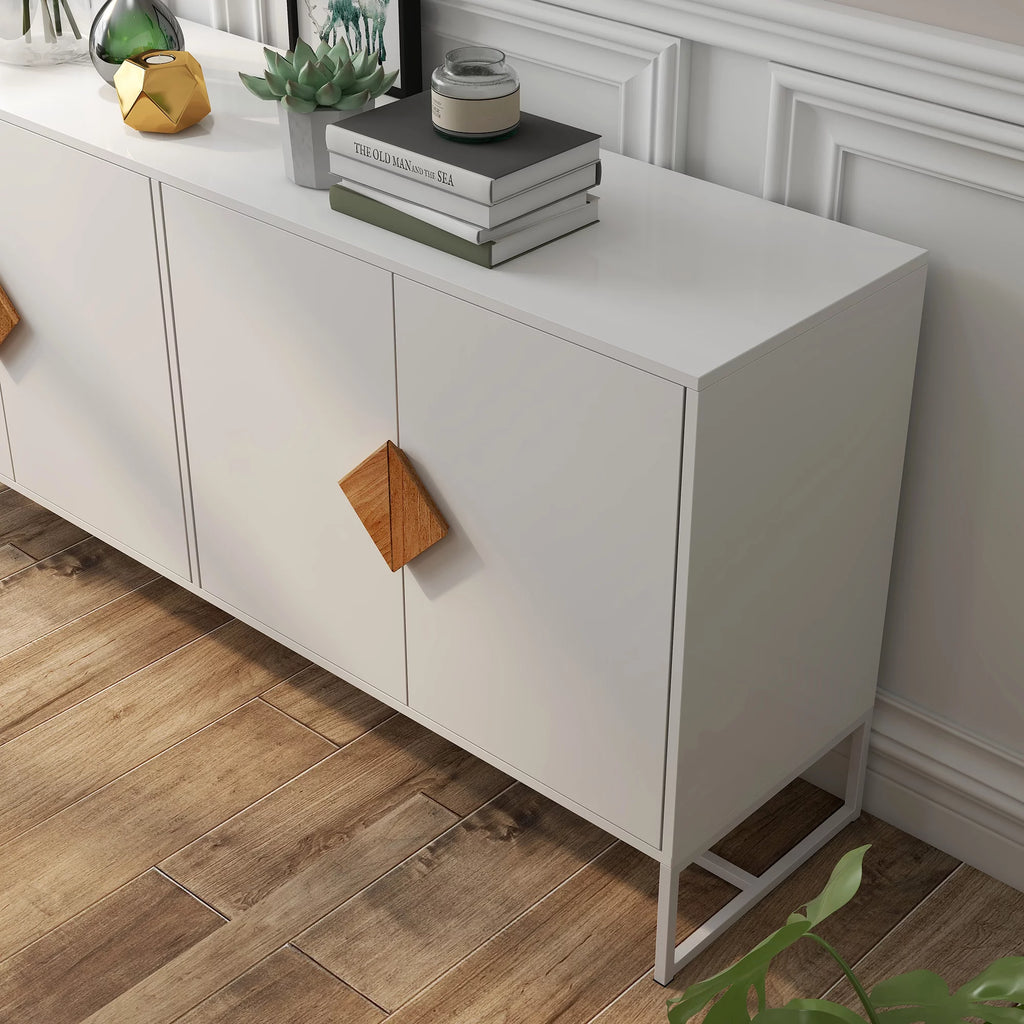White Storage Sideboard Cabinet with 4 Doors A3188