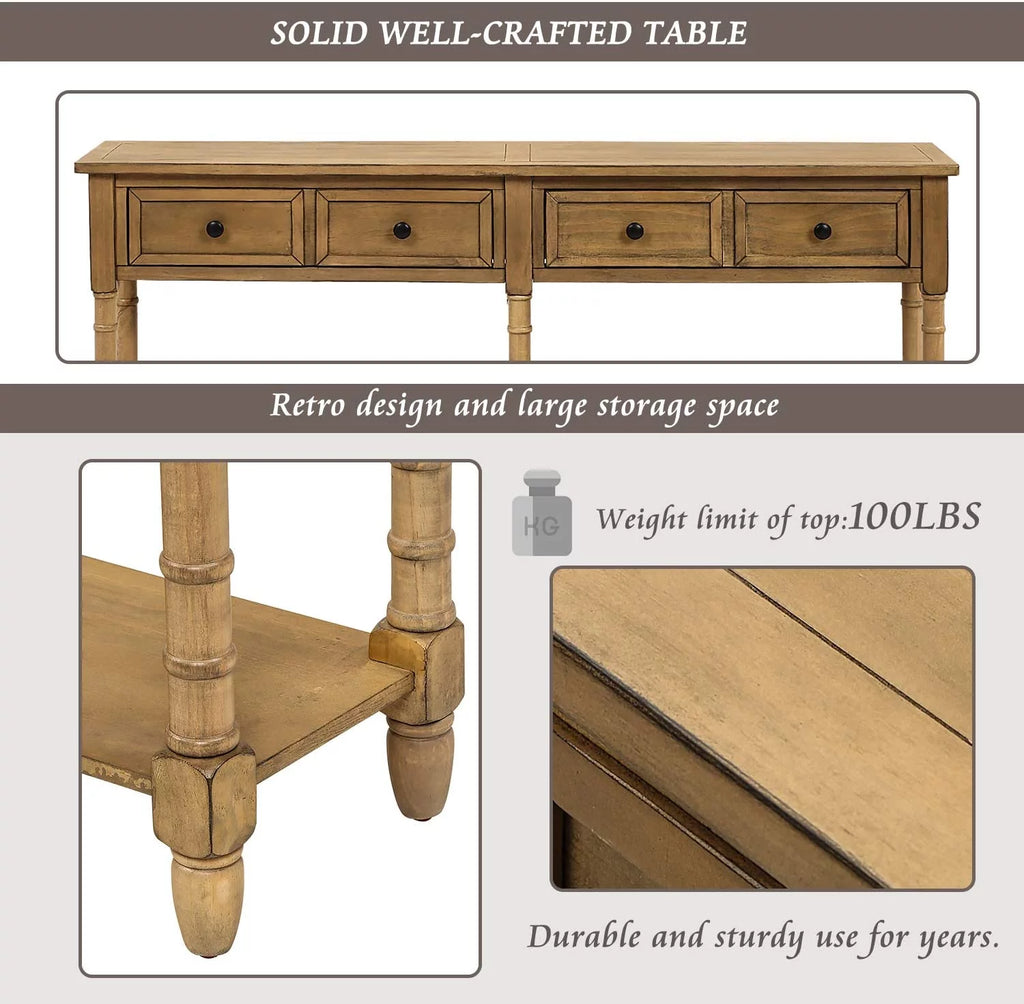 Console Table with Drawers and Shelf J950