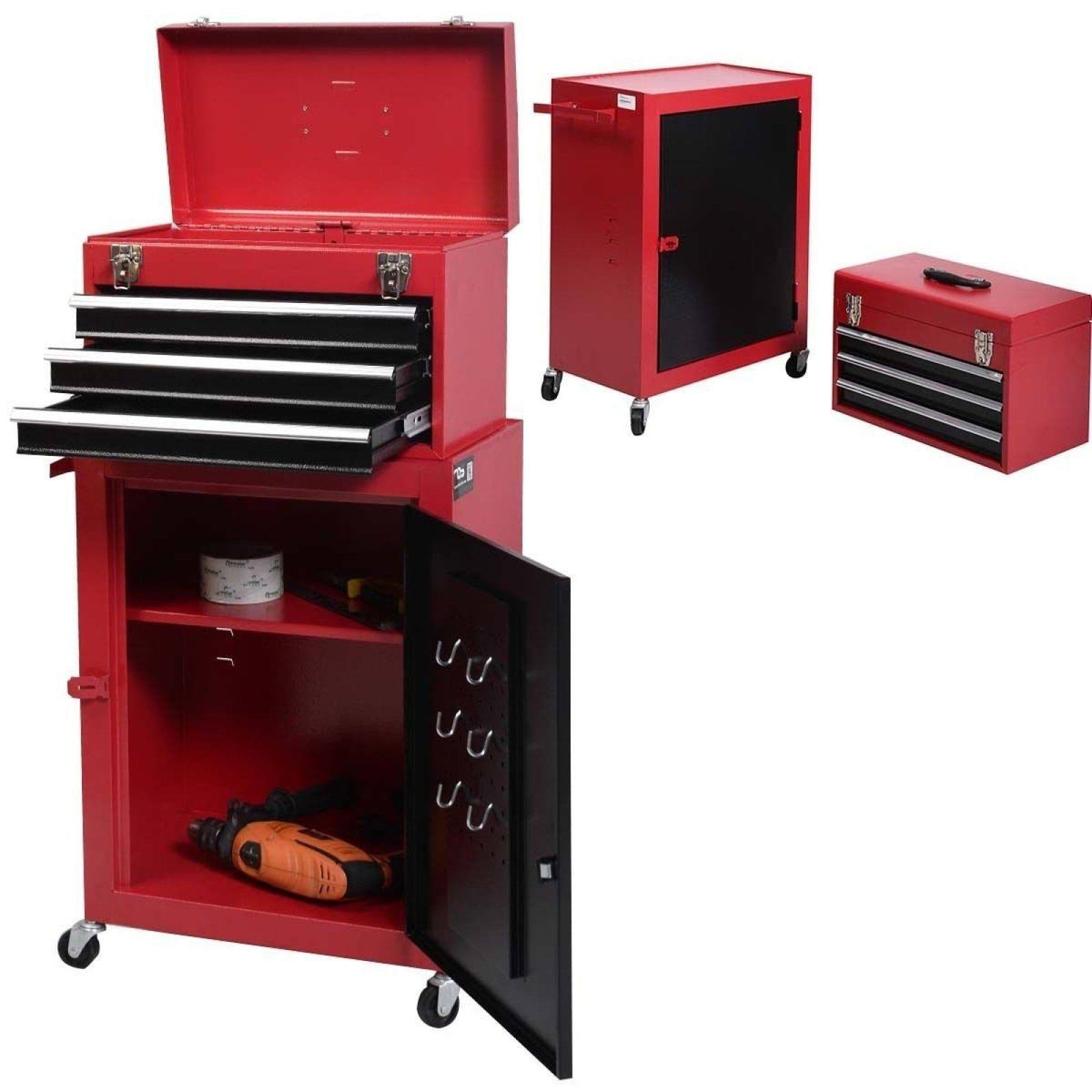 2pc Rolling Tool Chest Cabinet Storage Box I686642
