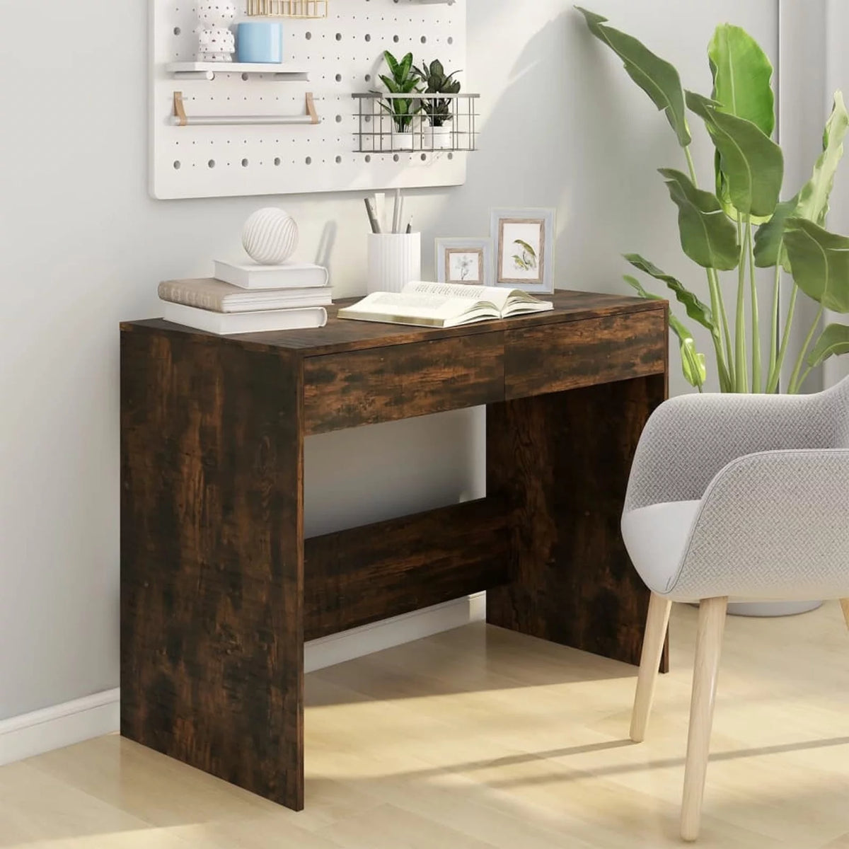 Smoked Oak Engineered Wood Desk H922987