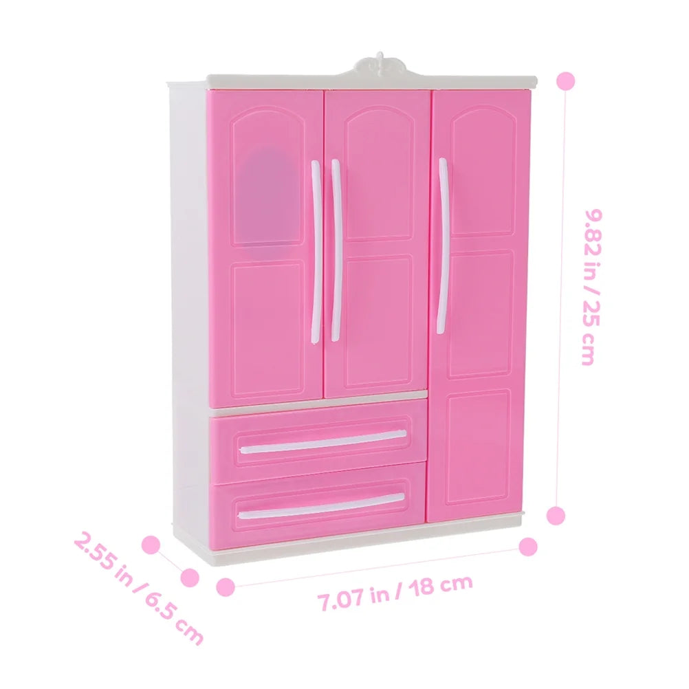 Miniature Doll Clothes Wardrobe Storage Closet F514962