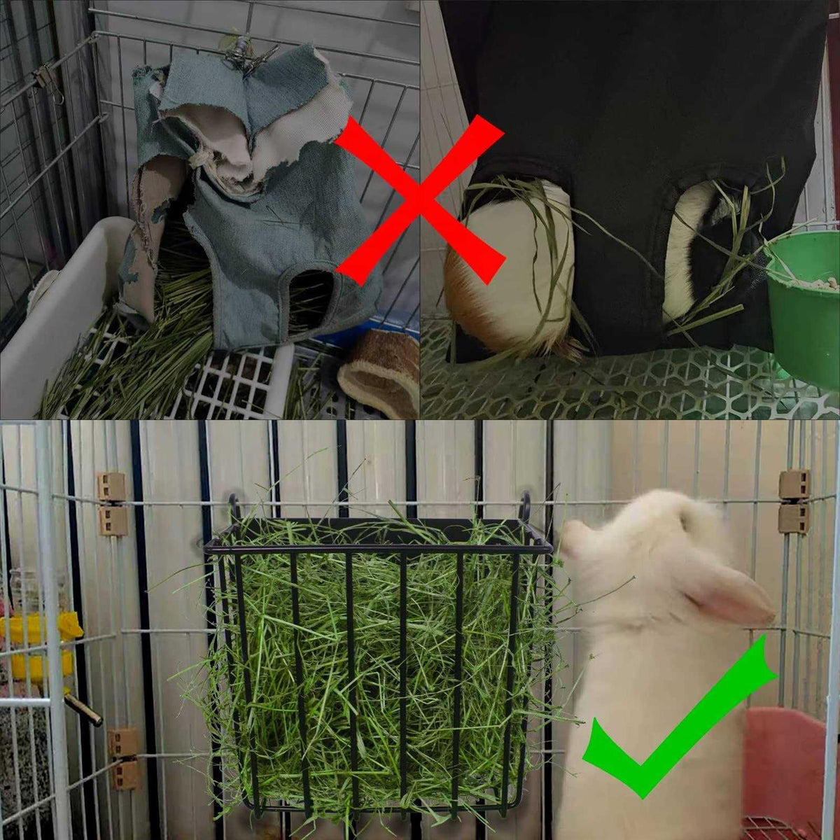 2PCS Rabbit Hay Feeder with Metal Frame L1877