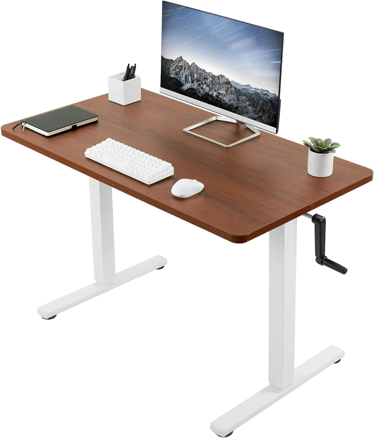 Dark Walnut 43 X 24 Inch Height Adjustable Standing Desk E5177
