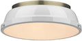 Flush Mount, Aged Brass with White Shade C5097