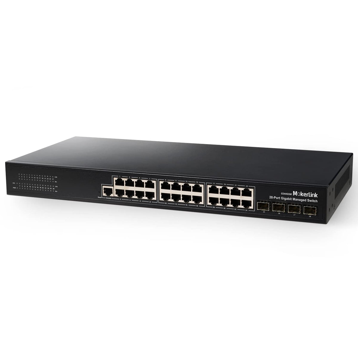24 Port PoE Switch with 2 Gigabit Uplink Ethernet Port, 400W, Rackmount Unmanaged PoE+ H490370