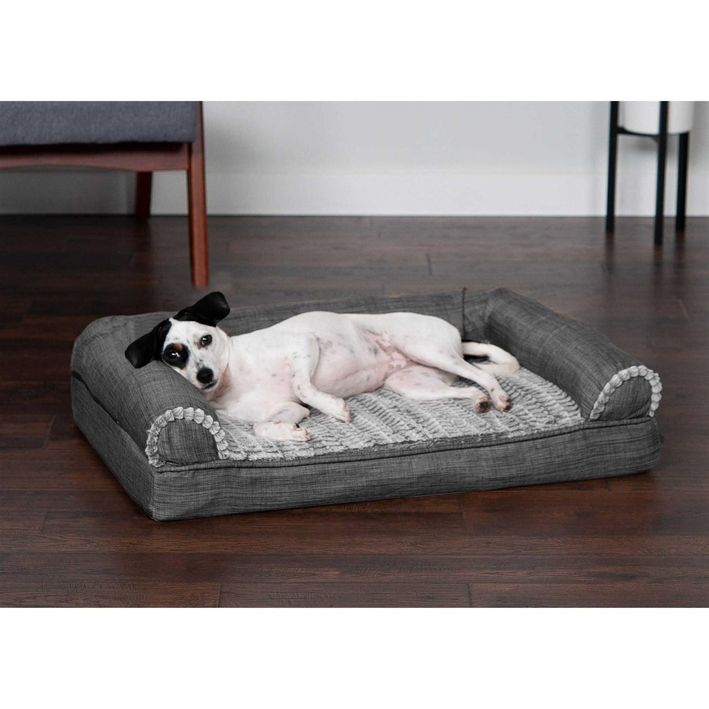 Luxe Fur & Performance Linen Sofa Bed U77760