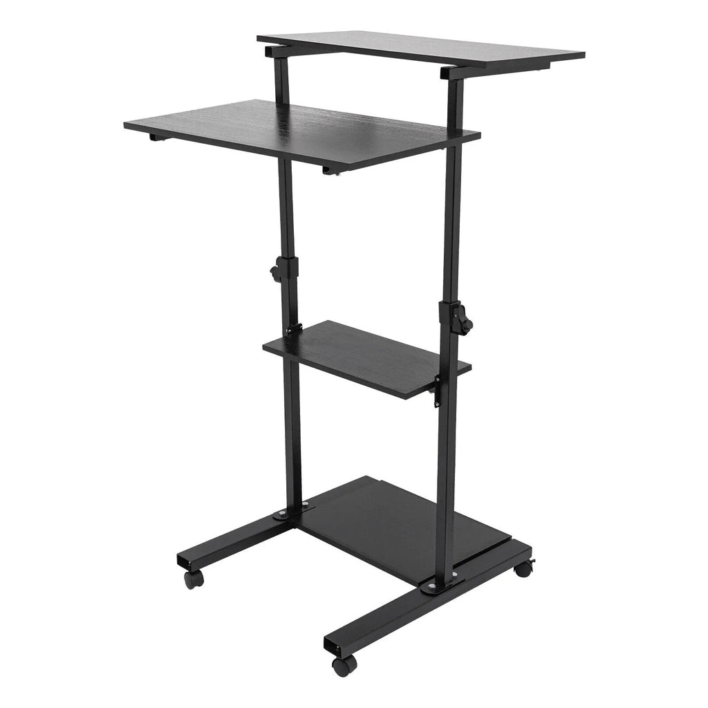 Black Adjustable Mobile Standing Desk S633