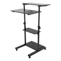 Black Adjustable Mobile Standing Desk S633