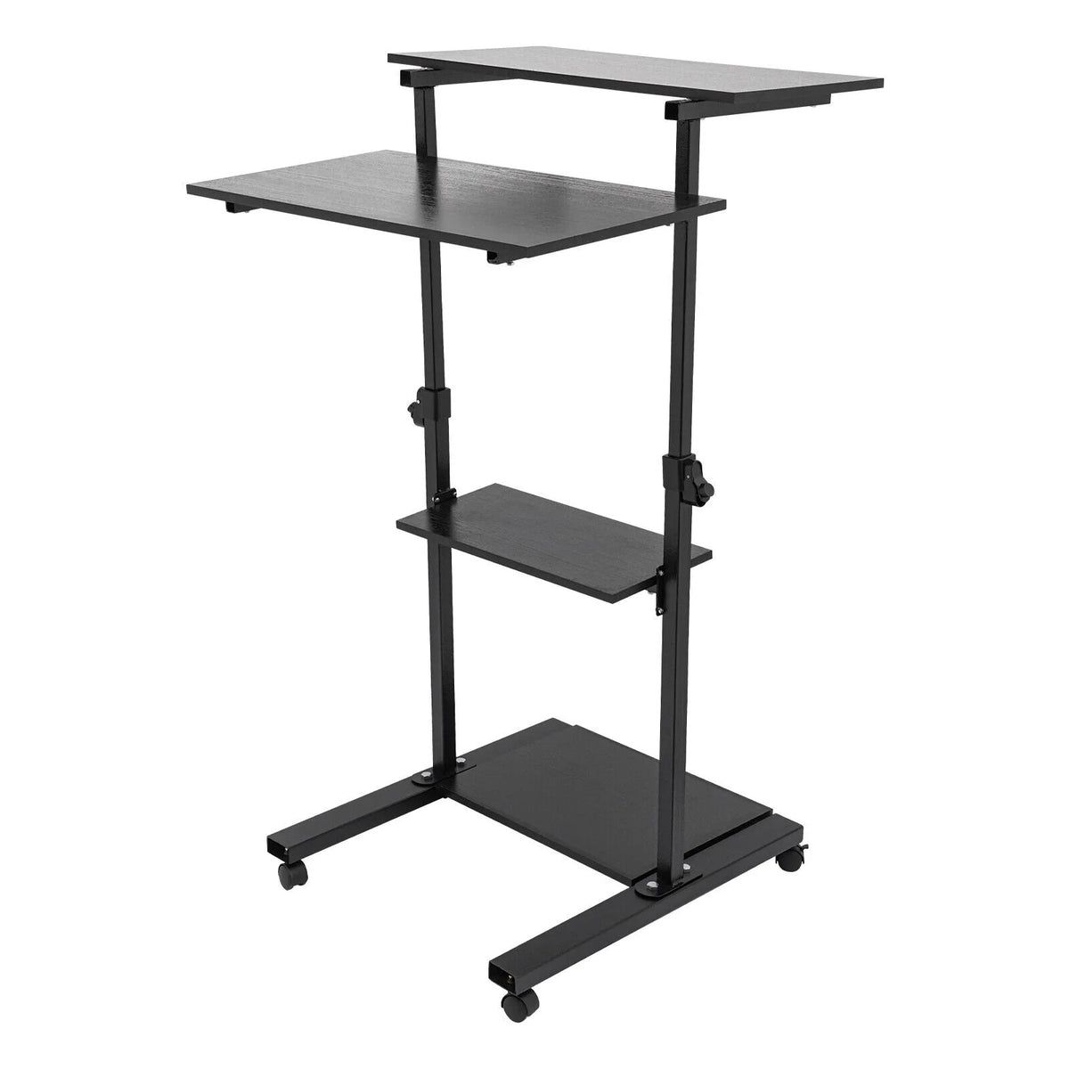 Black Adjustable Mobile Standing Desk S633