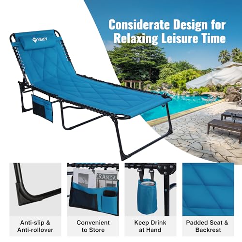 Oversized Padded Foldable Chaise Lounge with Cushion C2892