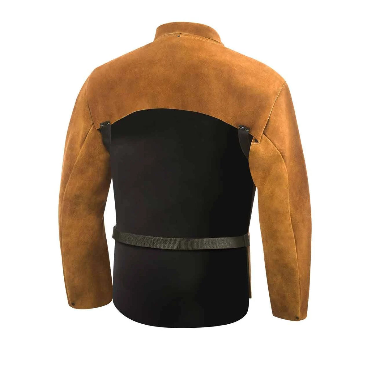 Cowhide Welding Cape Sleeves with Bib Brown 3X-Lrg T9691