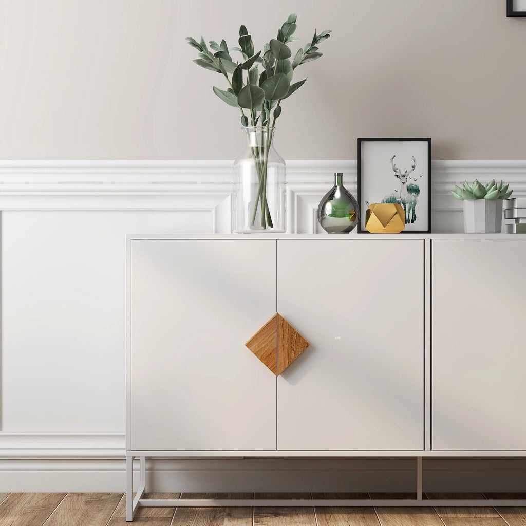 White Storage Sideboard Cabinet with 4 Doors A3188